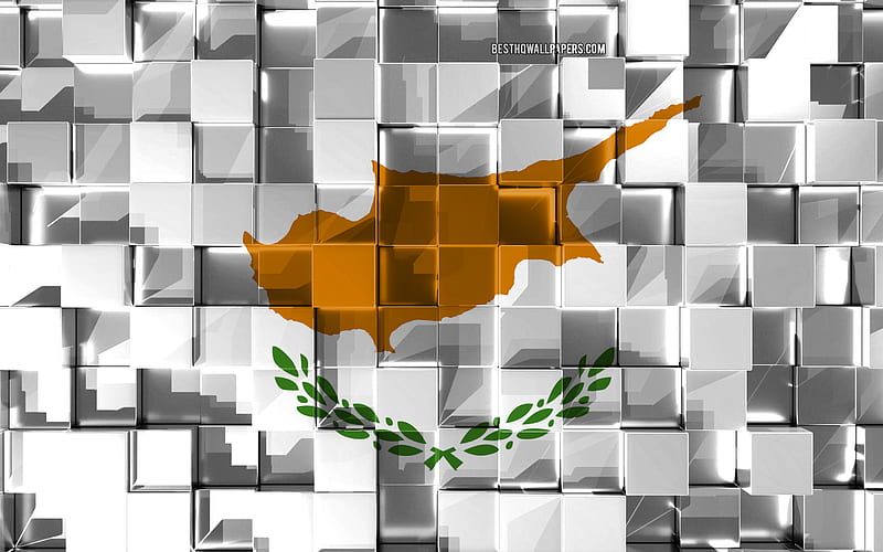 Flag of Cyprus 3d flag, 3d cubes texture, Cyprus 3d flag, 3d art, Cyprus, Europe, 3d texture, HD wallpaper