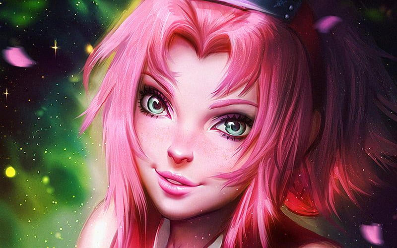 Sakura Haruno, girl with pink hair, Naruto characters, manga, portrait, Naruto, Haruno, Uchiha Sakura, HD wallpaper