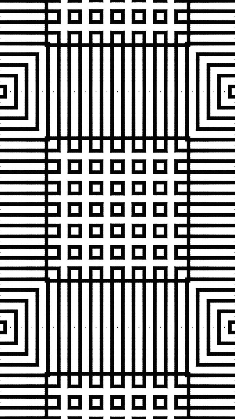 B-W Line Art 10, black and white, black, white, geometric, HD phone wallpaper