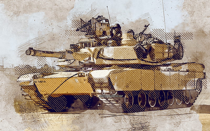 M1A2 SEP V2 Abrams, american tank, grunge art, creative art, painted Uluru,  drawing, HD wallpaper | Peakpx