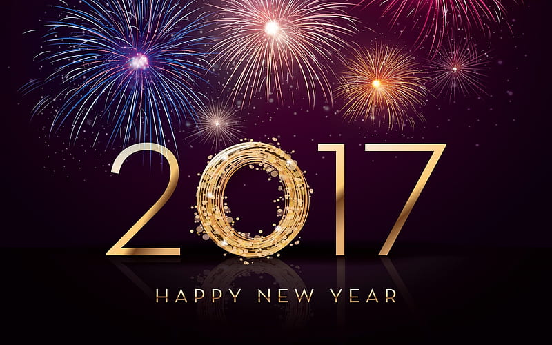 New 2017 year, celebration, Happy New Year, HD wallpaper