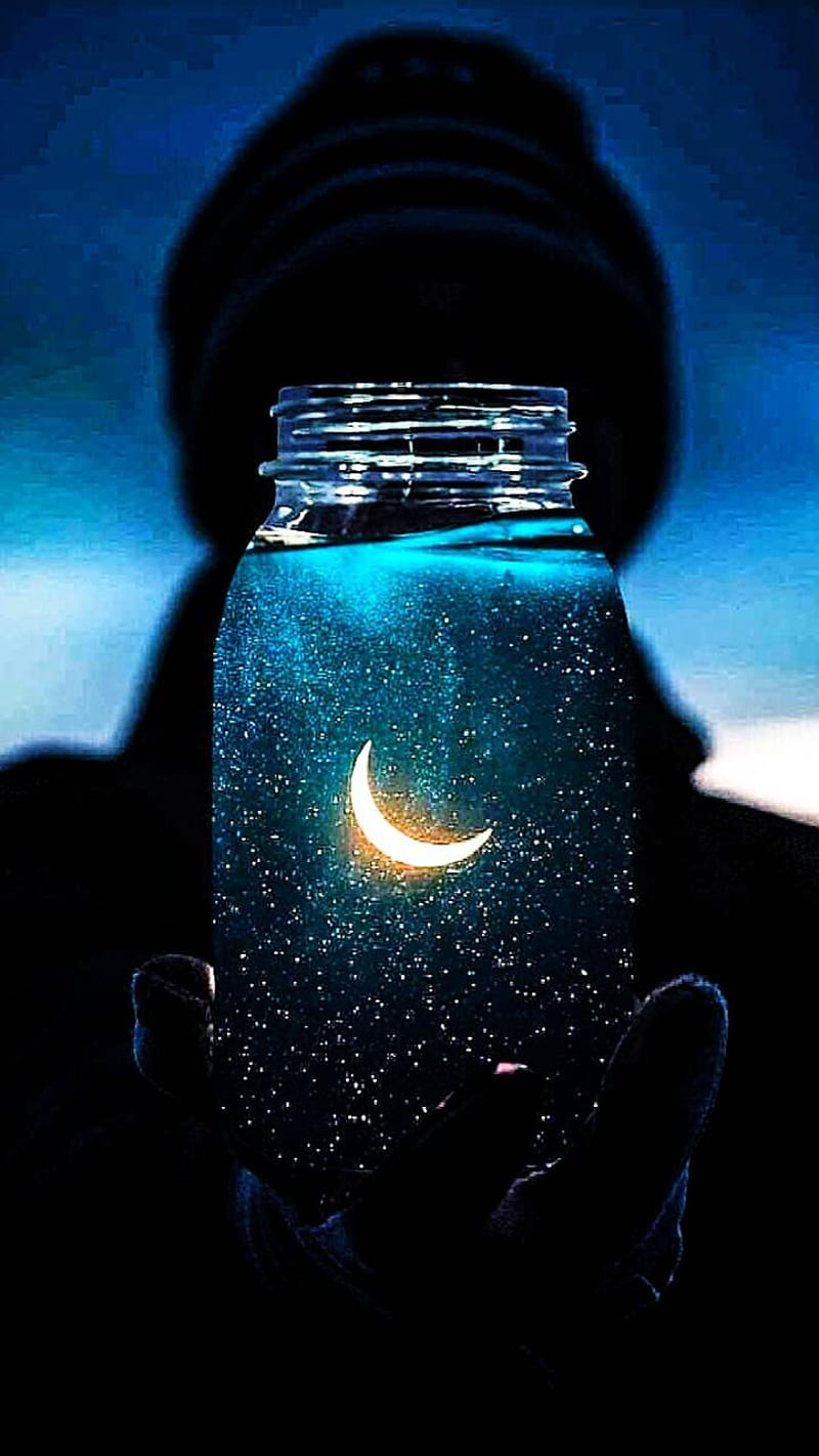 Moon in a jar, love, miss, HD phone wallpaper