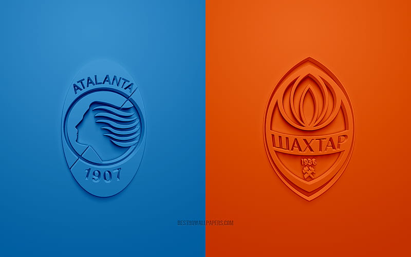 Atalanta vs Shakhtar Donetsk, Champions League, 2019, promo, football match, Group C, UEFA, Europe, Atalanta BC, Shakhtar Donetsk, 3d art, 3d logo, HD wallpaper