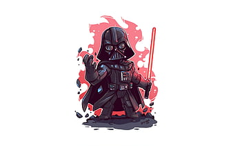 Darth Vader superheroes, Star Wars, minimal, white background, fan art, Darth Vader, Darth Vader minimalism, HD wallpaper