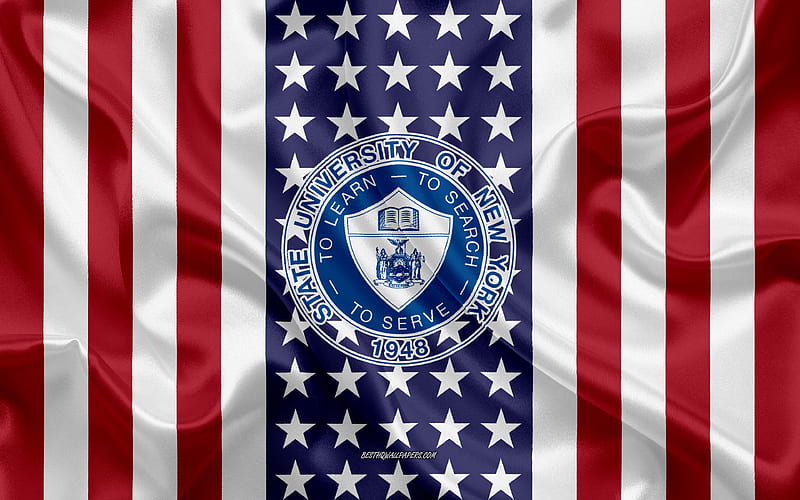 State University of New York Emblem, American Flag, State University of New York logo, New York, USA, State University of New York, HD wallpaper