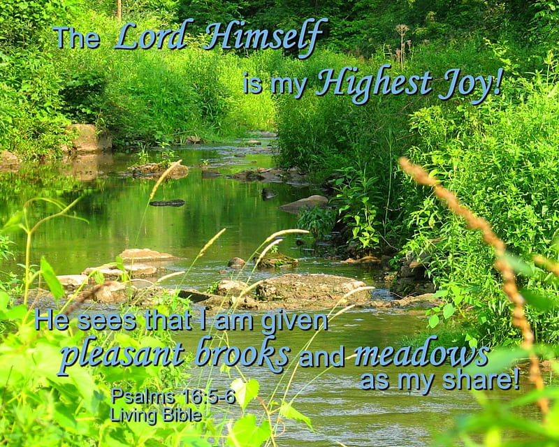 God is my Highest Joy, rocks, inspirational, water, Bible, creek, verse, HD wallpaper