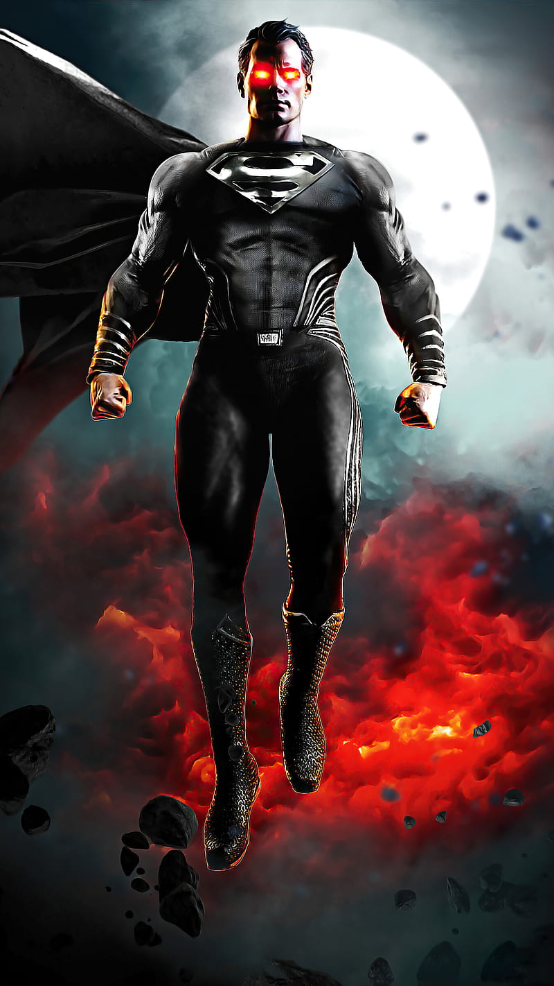 Black Superman, iphone, justice league, zack snyder, HD phone wallpaper