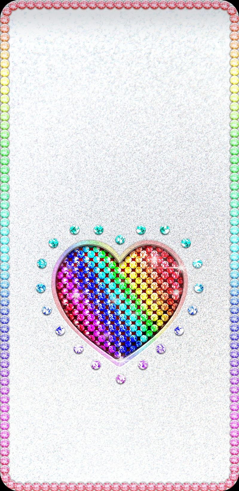 Unicorns Heart, bonito, bling, colourful, gems, glitter, jewel, pretty, rainbow, sparkle, HD phone wallpaper