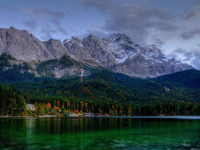 Zugspitze mountain, mountain, zugspitze, emerald, HD wallpaper
