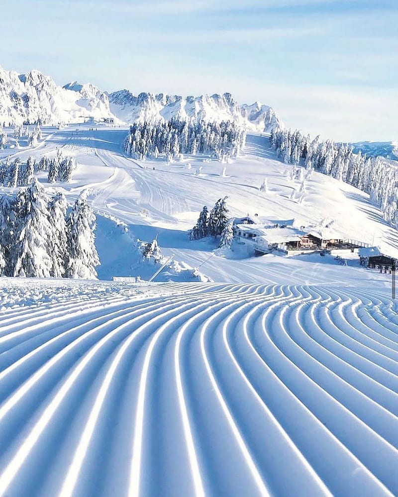 Winter ski, landscape, HD phone wallpaper