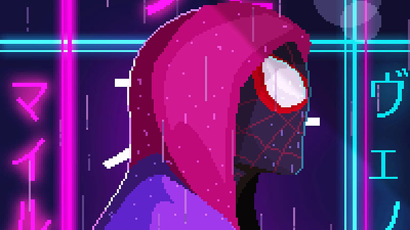 Pixel Art Miles Morales , , Background, and, 384X2160 Pixel, HD wallpaper