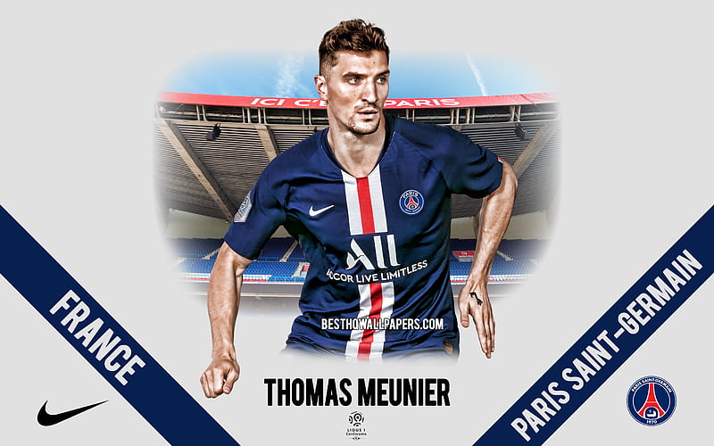 Thomas Meunier, PSG, portrait, Belgian footballer, defender, Paris Saint-Germain, Ligue 1, France, PSG footballers 2020, football, Parc des Princes, HD wallpaper