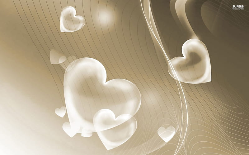 Translucent Hearts, lines, white, translucent, corazones, HD wallpaper