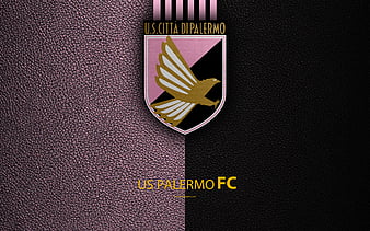 US Palermo logo, creative art, pink black checkered flag, Italian