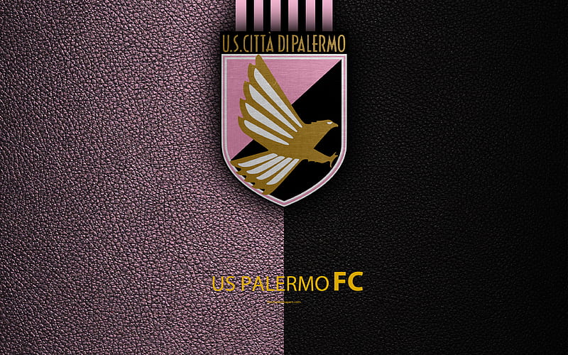 Palermo FC Italian football club, logo, Palermo, Italy, Serie B, leather texture, football, Italian Football Championships, HD wallpaper
