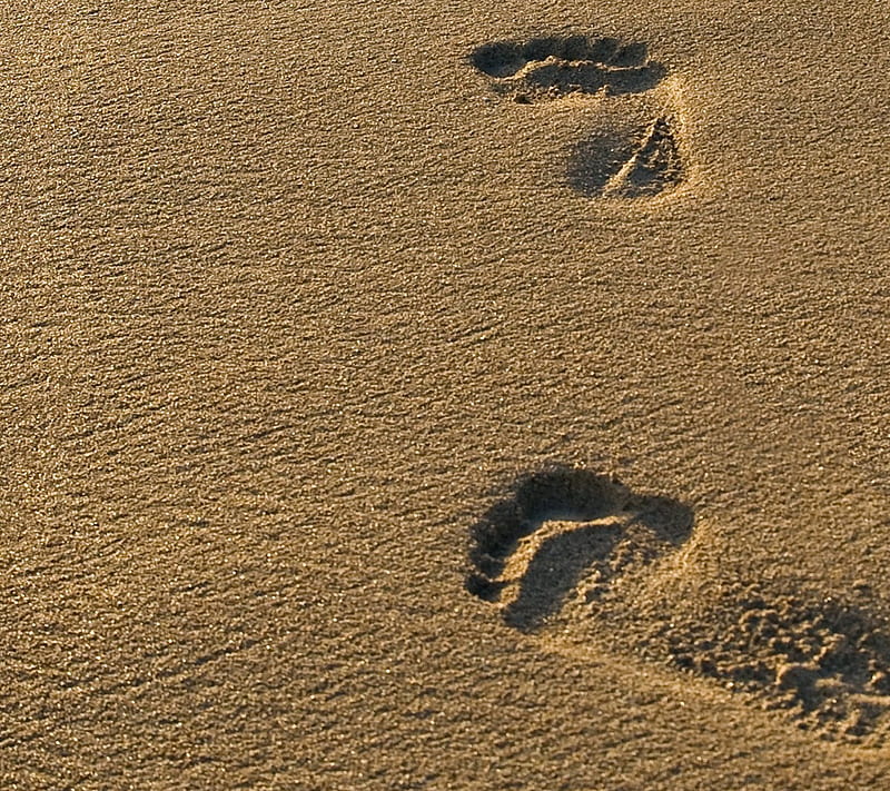 Footsteps, sand, HD wallpaper