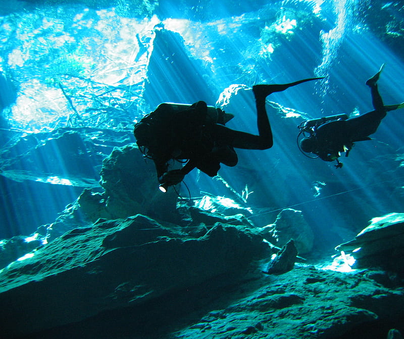 Cave Diving, dive, scuba, HD wallpaper