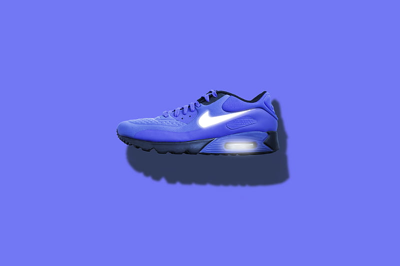 blue, white, and black Nike running shoes, HD wallpaper