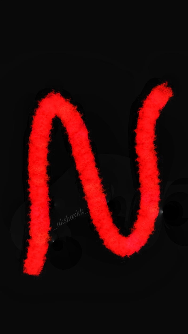Letter-N, akshaykk, black, flash, initial, love, name, neon, red, socks,  theme, HD phone wallpaper | Peakpx