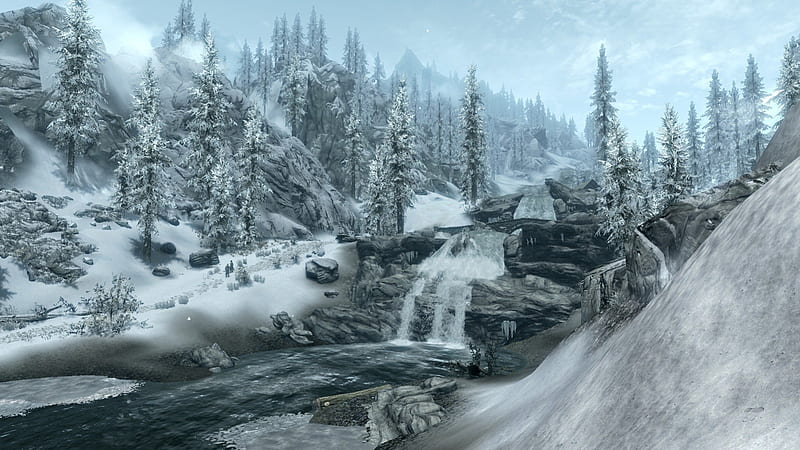 Skyrim: Chilly, nature, skyrim, scenery, winter, landscape, HD wallpaper