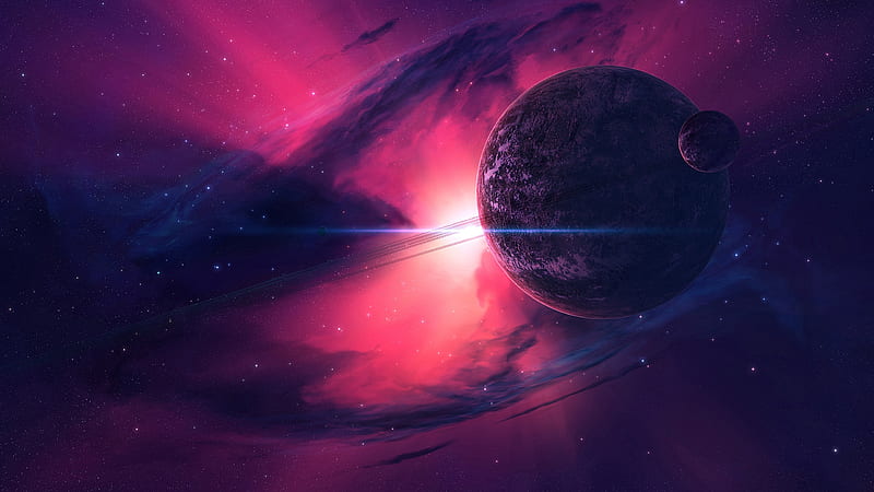 Purple Planet 2, planets, purple, galaxies, space, HD wallpaper | Peakpx