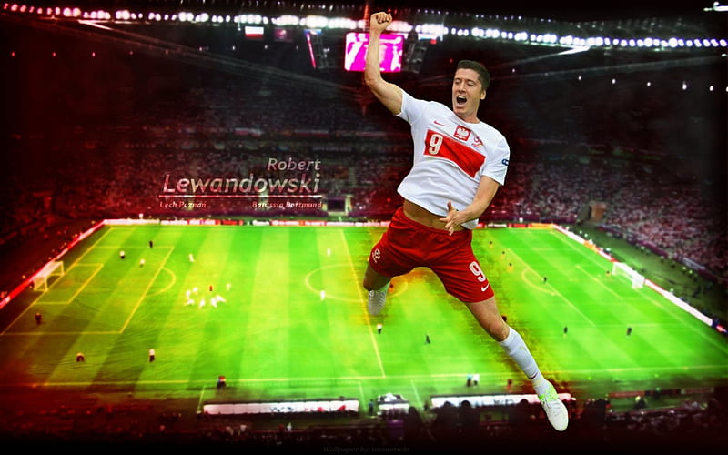 Robert Lewandowski, soccer, lech poznan, football, borussia dortmund, polska, HD wallpaper