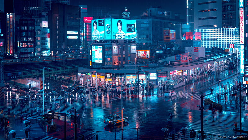 Tokyo Rain . Cody Ellingham graphic Artist, New York City Rain, HD wallpaper