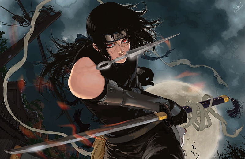 Sasuke Uchiha Naruto Anime Sword(YC-714) Fantasy swords - Kit Rae sw -