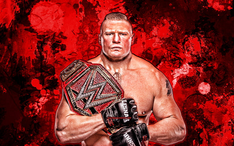 Brock Lesnar, red paint splashes, WWE, american wrestlers, grunge art, Brock  Edward Lesnar, HD wallpaper | Peakpx