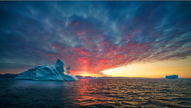 Sea Greenland Sun Glacier, HD wallpaper | Peakpx