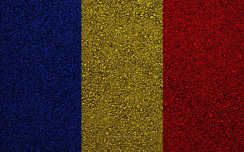 Flag of Romania, asphalt texture, flag on asphalt, Romania flag, Europe, Romania, flags of european countries, Romanian flag, HD wallpaper
