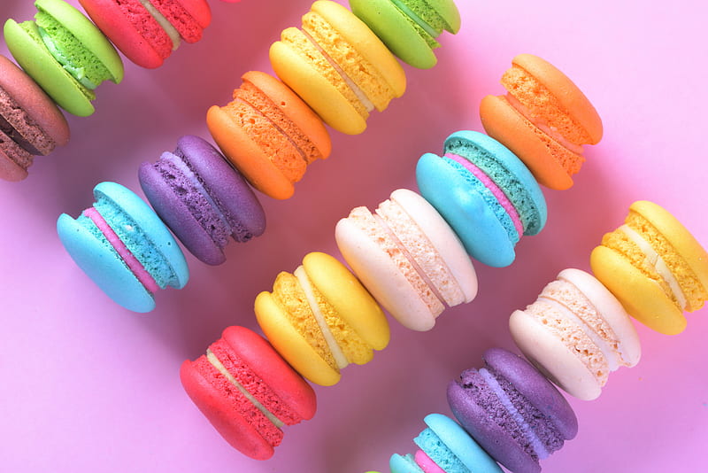 Sweet macaroons, bright, colorful, colourful, eat, food, happy, sweets, yummy, HD wallpaper