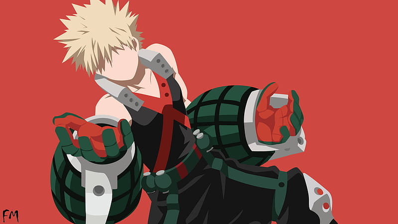 Minimal Pink Bakugou, Bakugo Minimalist, HD wallpaper Minimal Pink Bakugou, Bakugo Minimalist, HD wallpaper