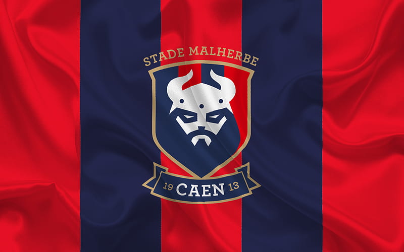 Caen fc, Emblem, Caen logo, football club, Ligue 1, France, football, HD wallpaper