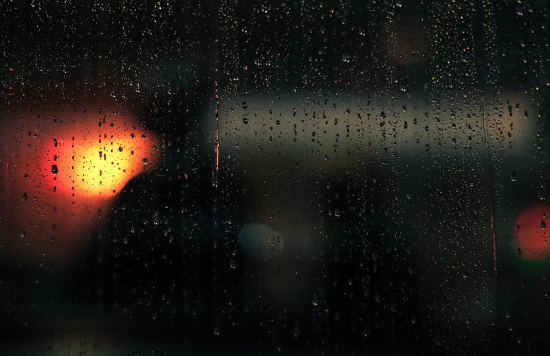 glass, drops, macro, rain, glare, HD wallpaper