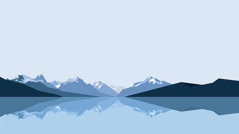 Minimalist Blue Mountains , minimalism, mountains, artist, artwork, digital-art, HD wallpaper