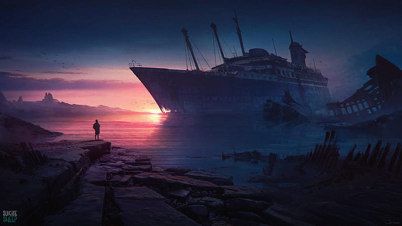 Abandoned Ship, artist, artwork, digital-art, HD wallpaper | Peakpx