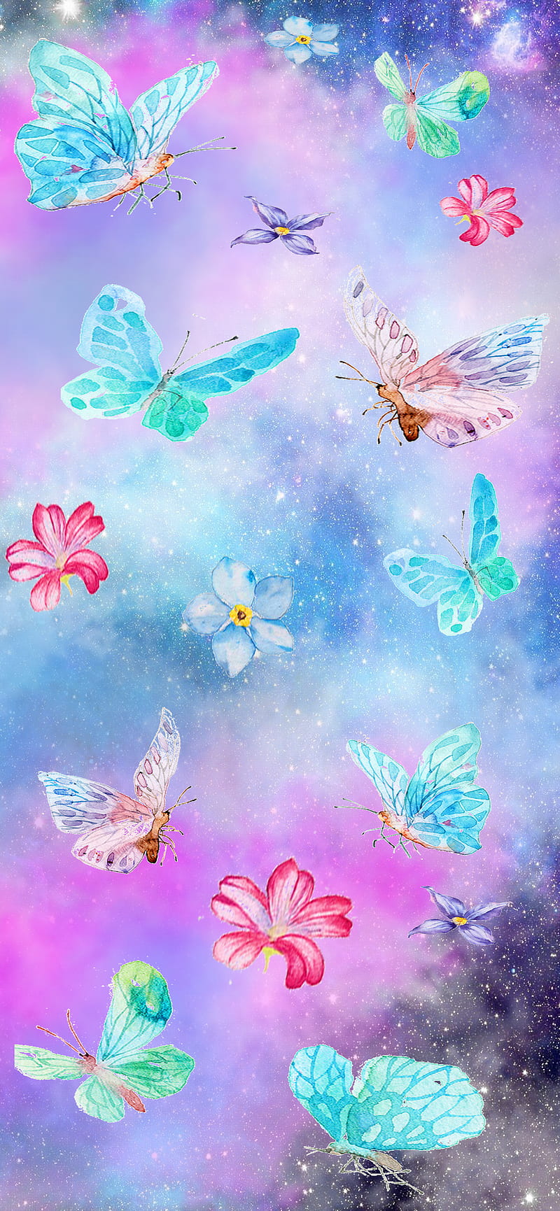 Butterfly, blue, flower, flower, iphone, mariposa, melesao, pink, samsung,  HD phone wallpaper | Peakpx