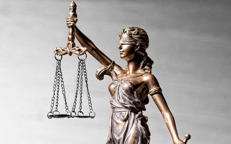 Themis, Statuette of Justice, court of law, lawyers, Statuette of Themis, law, Scales of Justice, HD wallpaper