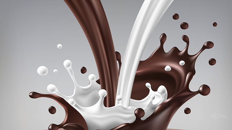Making Cocoa, milk shake, splash, chocolate, mix, cocoa, milk, hot chocolate, HD wallpaper