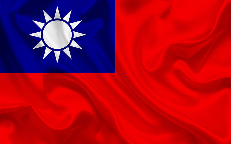 Taiwan flag, Taiwan, silk flag, Pacific region, flag of Taiwan, HD wallpaper