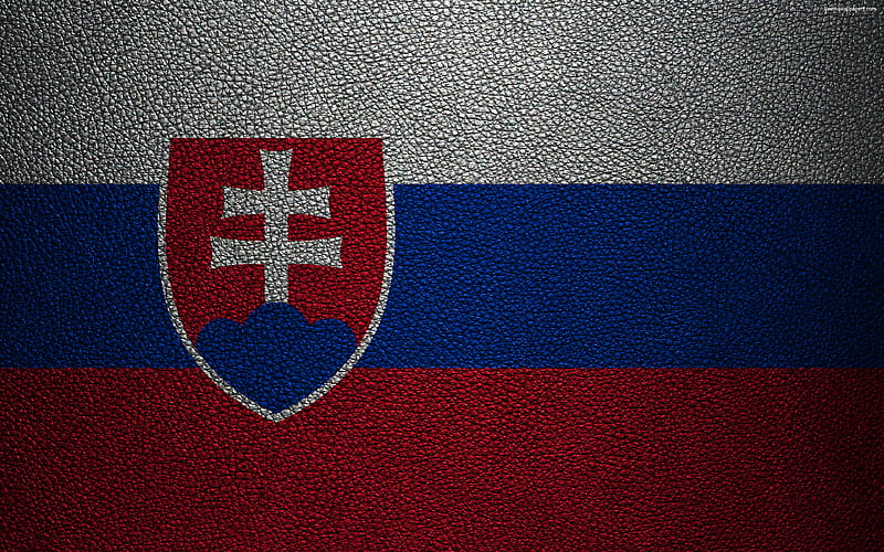 Flag of Slovakia leather texture, Slovak flag, Europe, flags of Europe, Slovakia, HD wallpaper