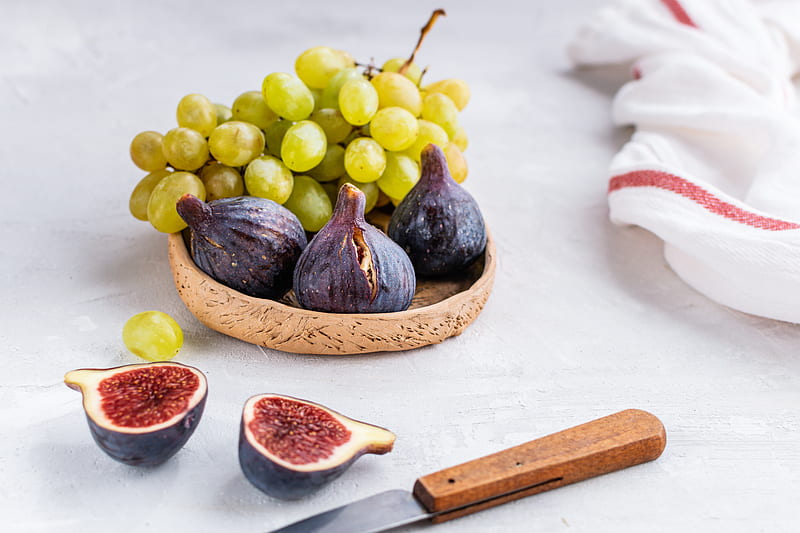Fruits, Fig, Fruit, Grapes, Still Life, HD wallpaper