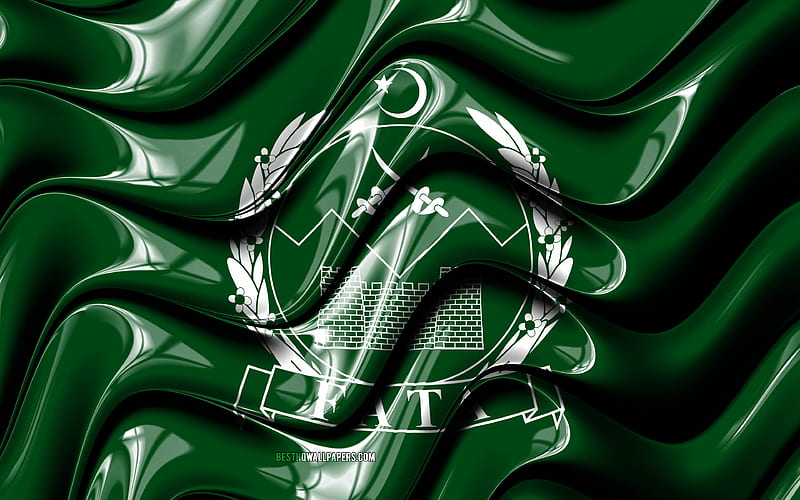 Federally Administered Tribal Areas Flag Provinces of Pakistan, administrative districts, Flag of Federally Administered Tribal Areas, 3D art, Pakistani provinces, Pakistan, Asia, HD wallpaper