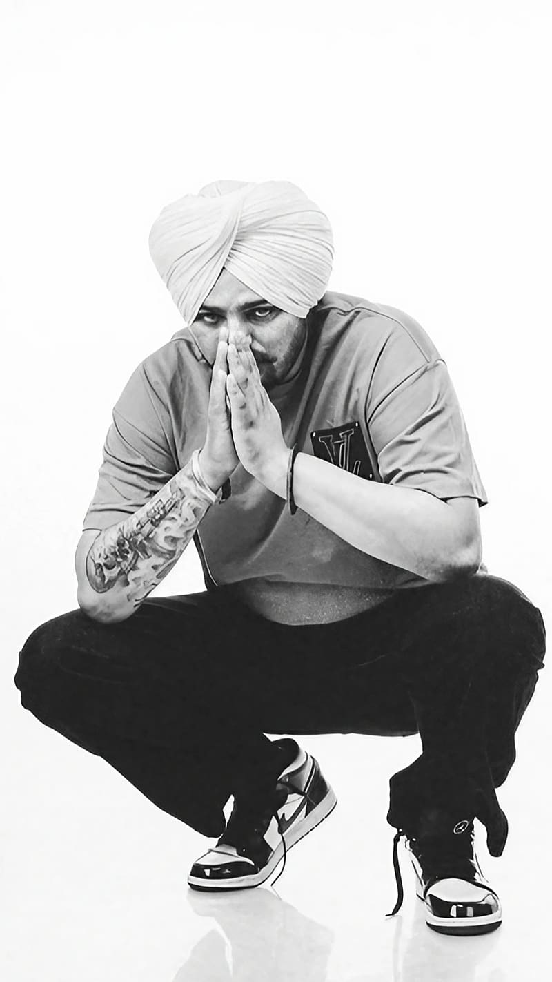 Sidhu Moose Wala , Black And White, indian rapper, singer, HD phone wallpaper