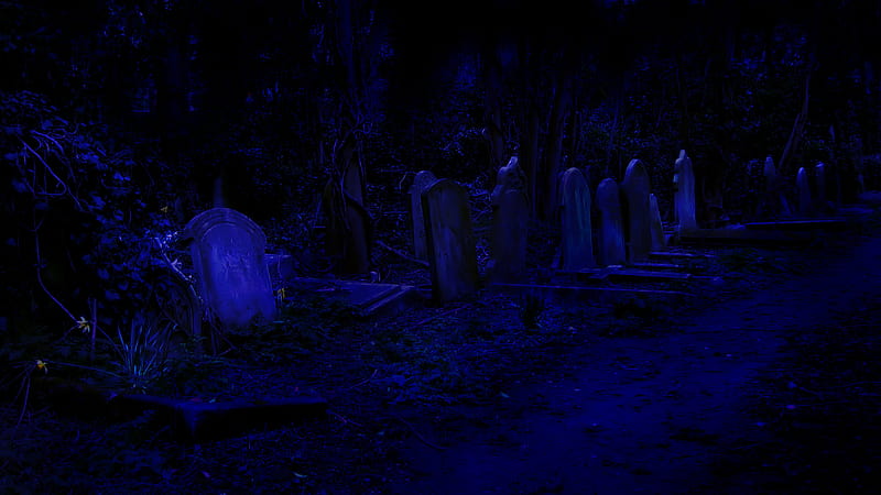 Creepy Medieval Cemetery, graves, spooky, cemetery, halloween, dark, gravestones, haunted, HD wallpaper