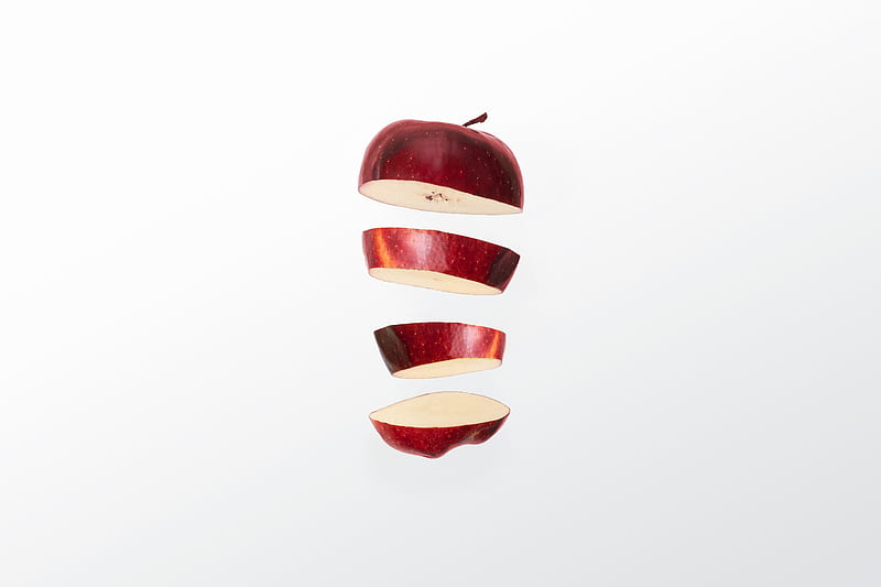 red apple sliced, HD wallpaper
