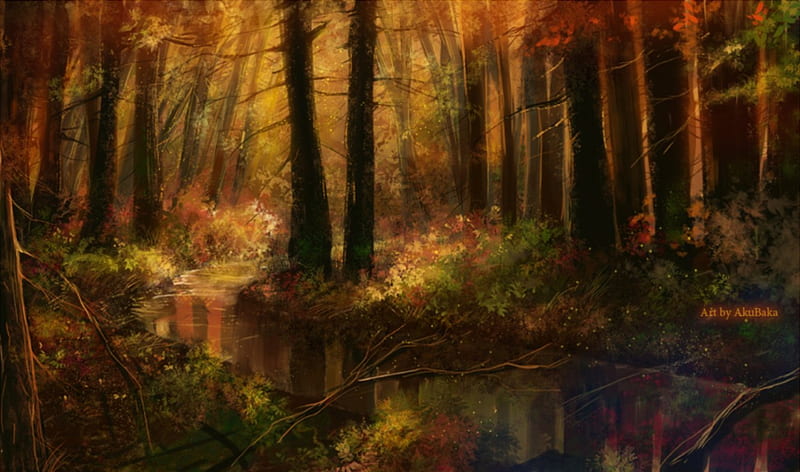 Secrets of the Fall, fall, forest, autumn, fantasy, HD wallpaper | Peakpx