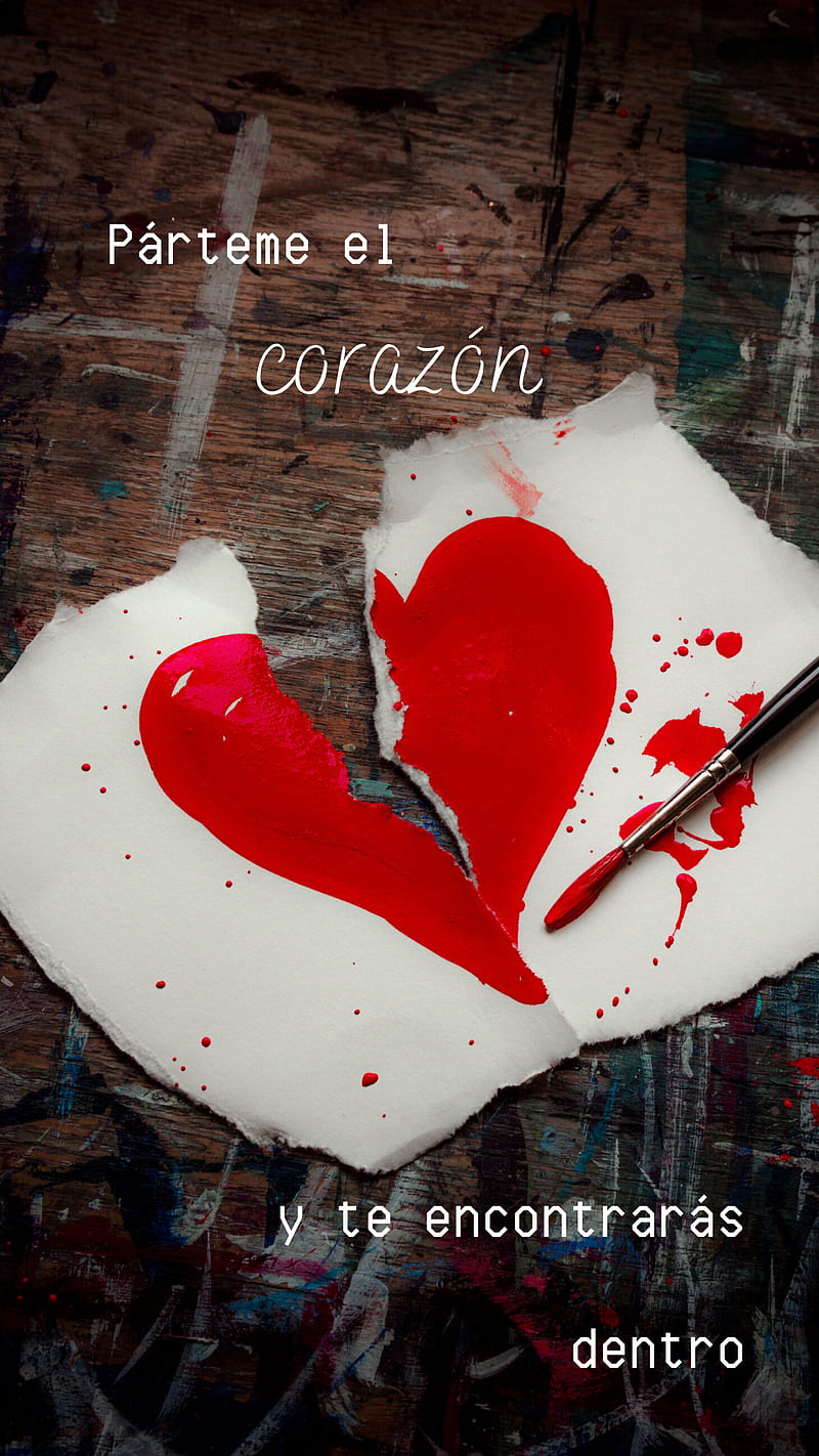 Corazon , love, broke, frase, iphone, love, quote, romper, samsung, HD phone wallpaper