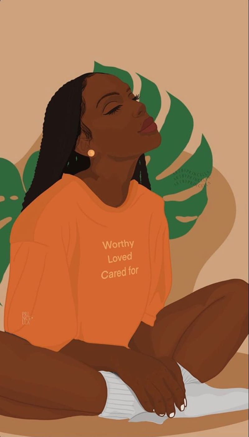 Black girl illustration. Black love art, Black girl art, Black art painting, African Women Art, HD phone wallpaper